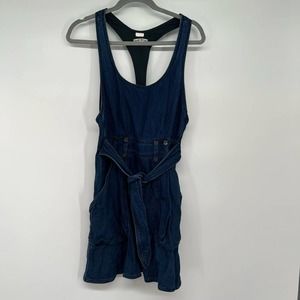 Acne Jeans Betty Denim Skirtall Overall Dress Women's Size 38 Racerback Cotton